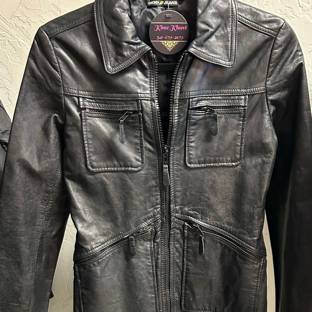DKNYleather coat